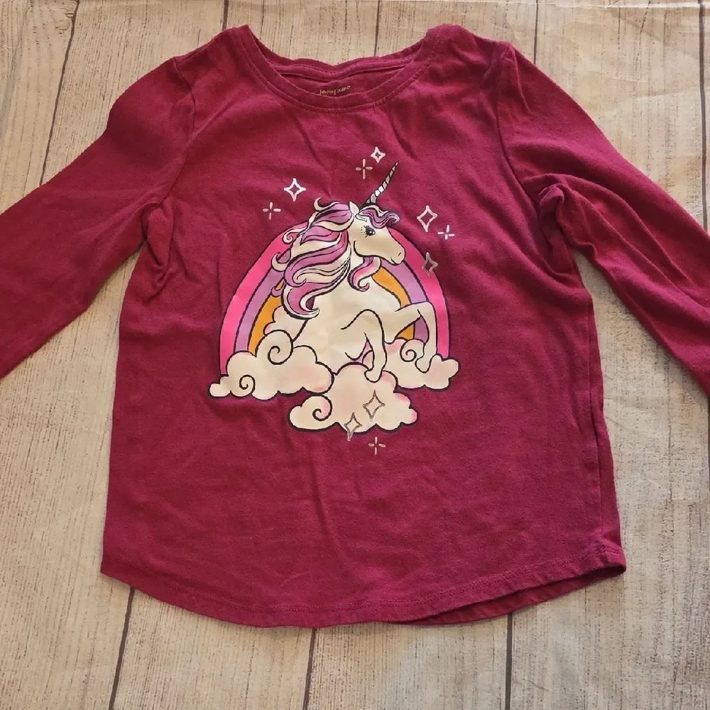 Jumping Beans Unicorn Long Sleeve Shirt - Berry